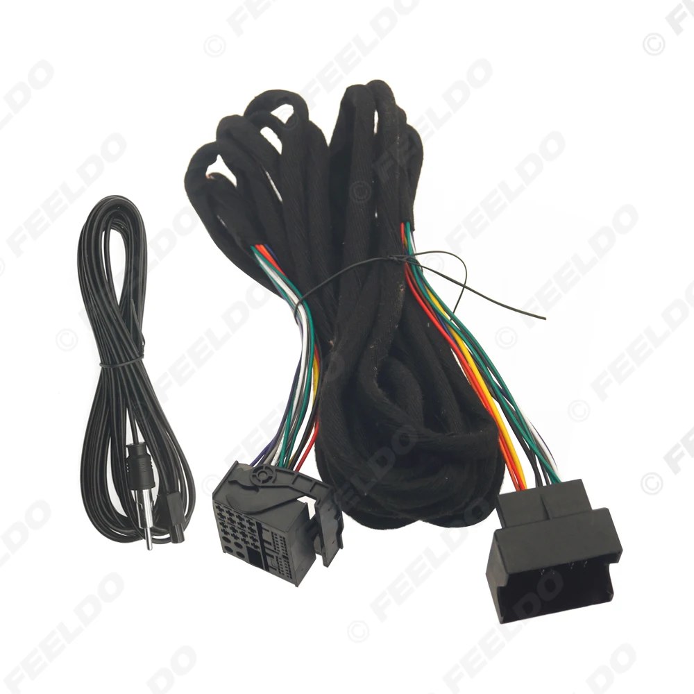 FEELDO راديو السيارة ستيريو الأسلاك تسخير قابس مهايئ لسيارات BMW 3-series E46 M3 E39 E53 السيارات الصوت سلك الطاقة ما بعد البيع Installati #4