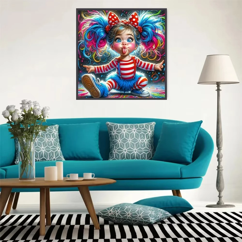 

A Girl with Funny Colored Hair 500PCS/1024 PCS Jigsaw Puzzles Challenging Family Activity Game for Gameroom Bedroom Frameless