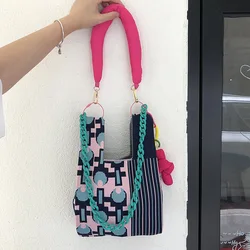 Nuova borsa da spiaggia per maglieria borsa a tracolla in lana bohémien borsa da donna Casual borsa a tracolla intrecciata in corda cava borsa Shopper Bali