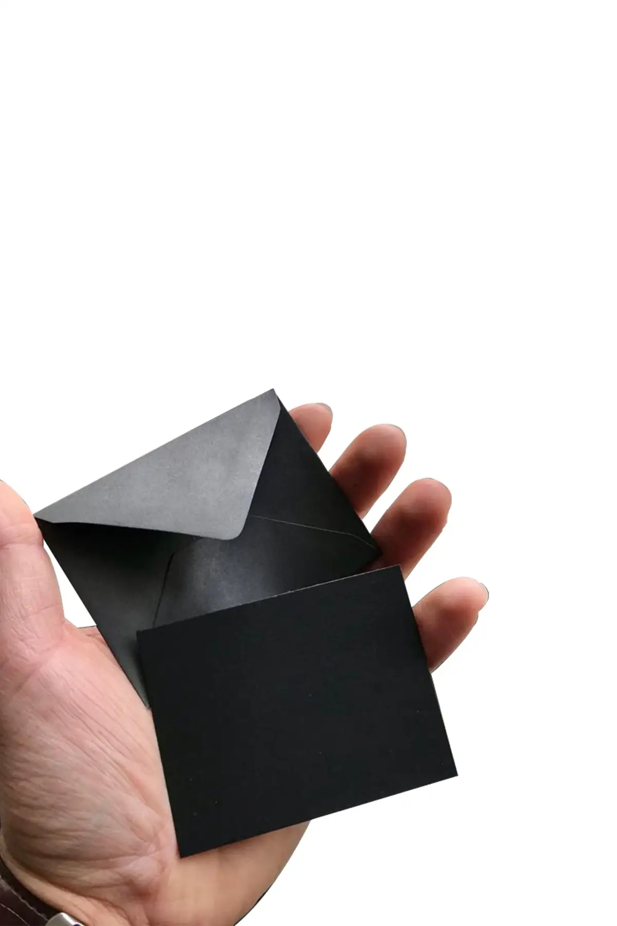 Mini busta nera da 1000 pezzi 7 x10 cm e scheda pz