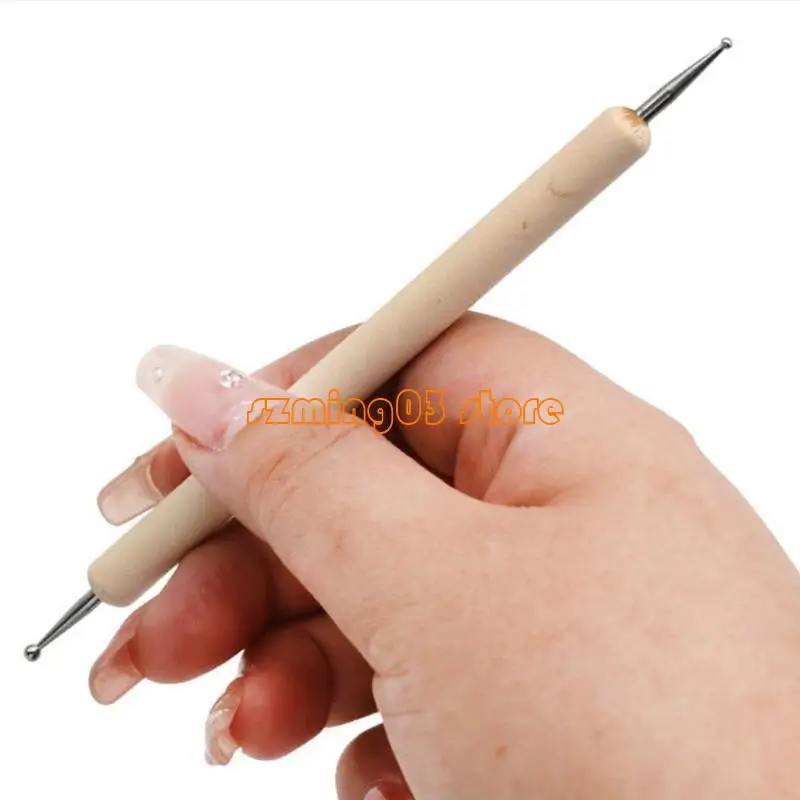 H9EC 5 PCs Nagelkunststift Doting Stift Keramikwerkzeug Ton -Skulptions -Modellierungswerkzeug