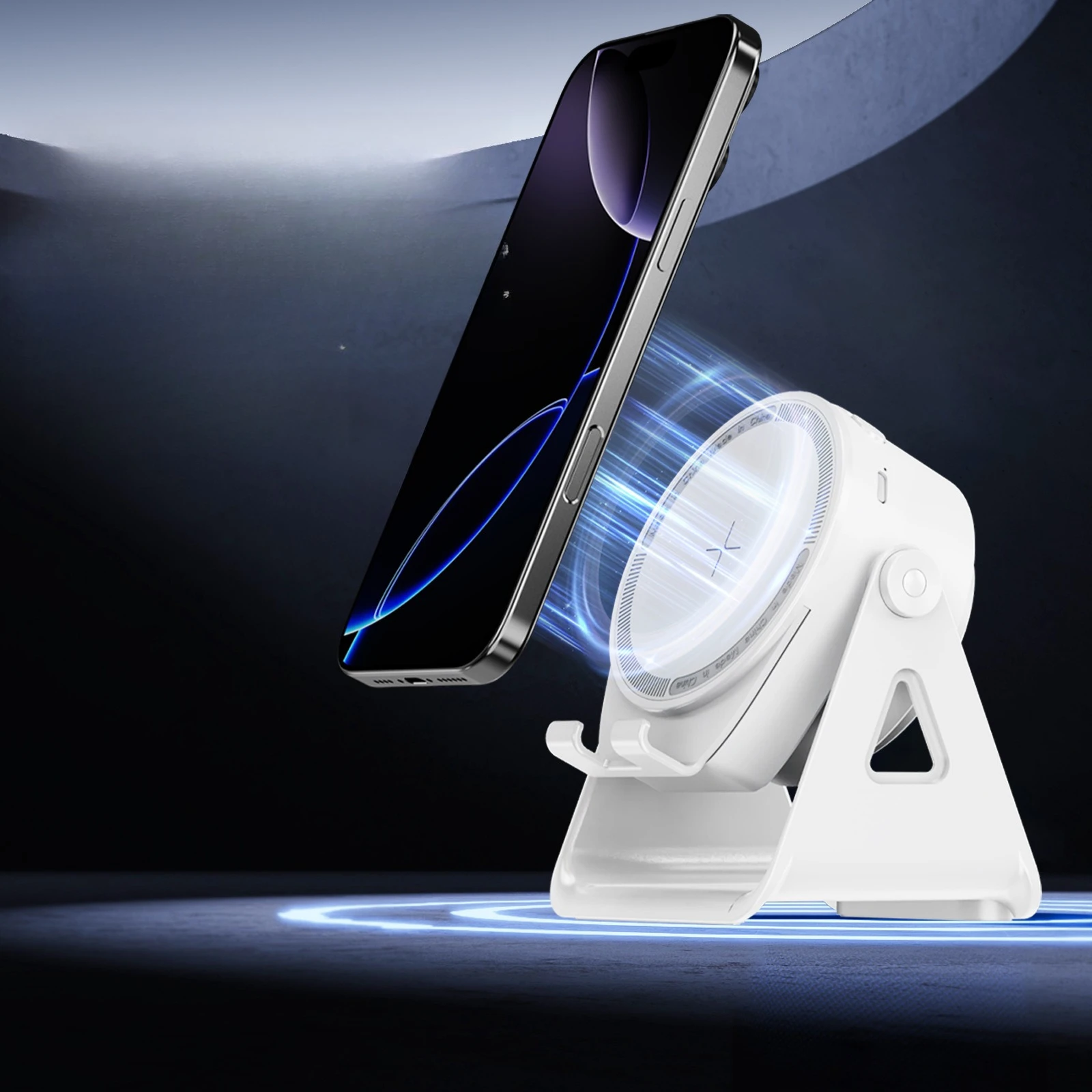 Multi-function wireless induction audio rotary phone holder RGB color light Bluetooth speaker 3-in-1