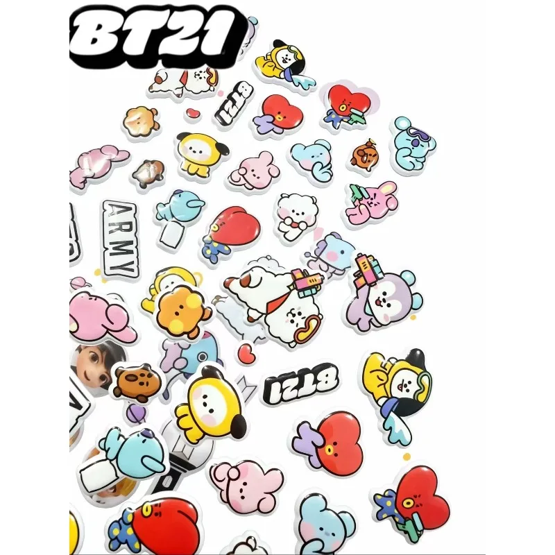 BT21 3D Bubble Stickers Cute Cartoon Stickers K-pop Idol Merch Stereo Decal for Phone & DIY view 4