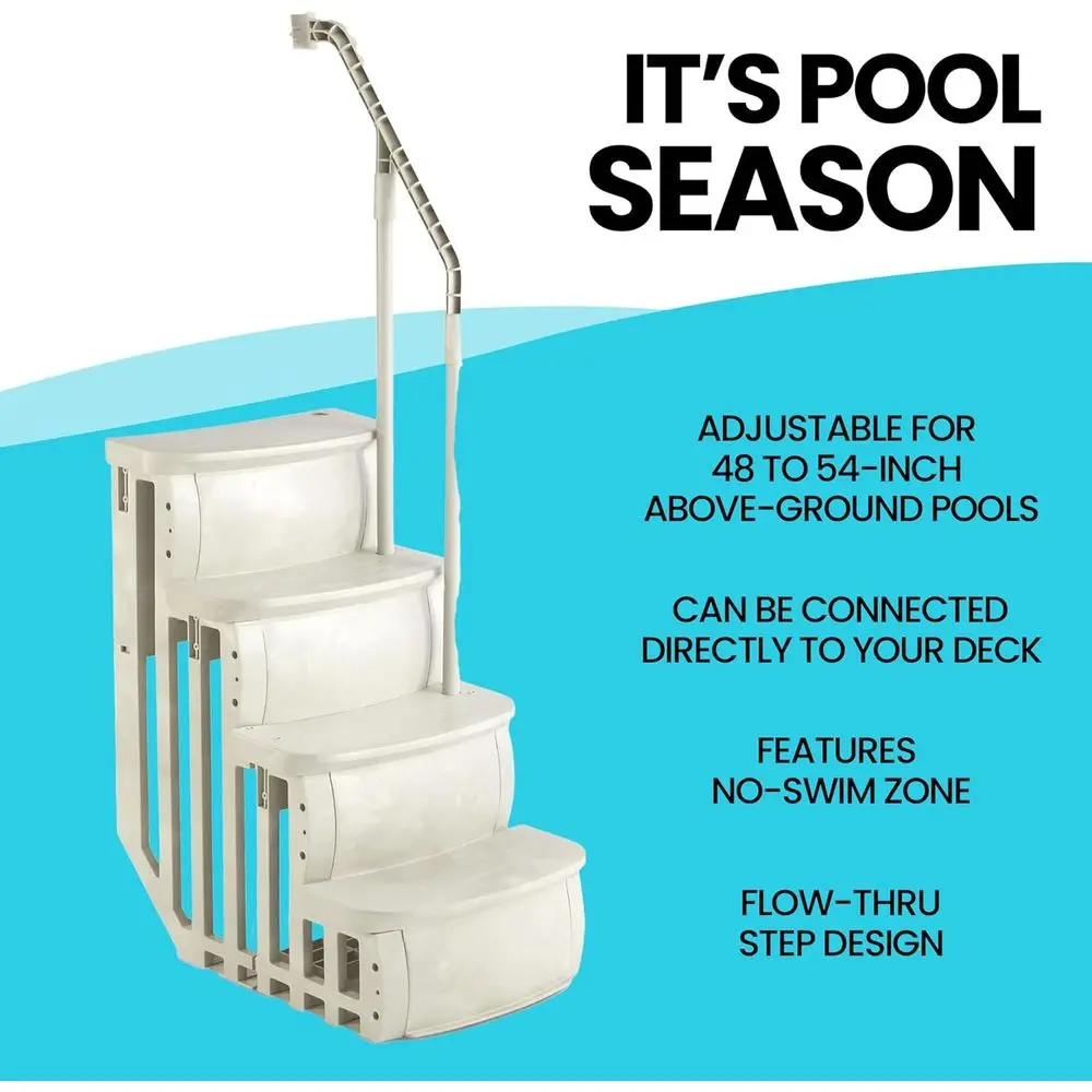 24 escalones inteligentes para piscinas sobre el suelo, resistentes, color topo, de 4 piezas, con capacidad de 200 libras