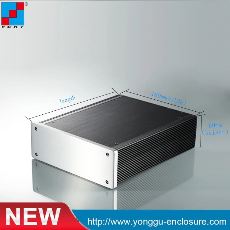 YGW-022 180*60*220mm(WxH-L) Extrusions Audio Power Amplifier Schematic Enclosure