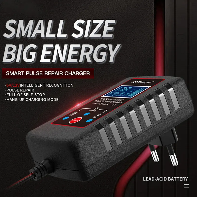 Умное автоматическое зарядное устройство для мотоцикла, 6 В-12 В, 2 Ач-20 Ач, свинцово-кислотный аккумулятор ASE, кабель-адаптер для мотоцикла, детская игрушка