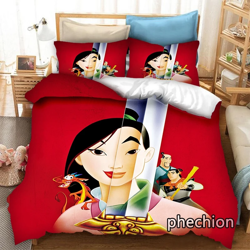 phechion Mulan 3D Print Bedding Set Duvet Covers Pillowcases One Piece Comforter Bedding Sets Bedclothes Bed K344