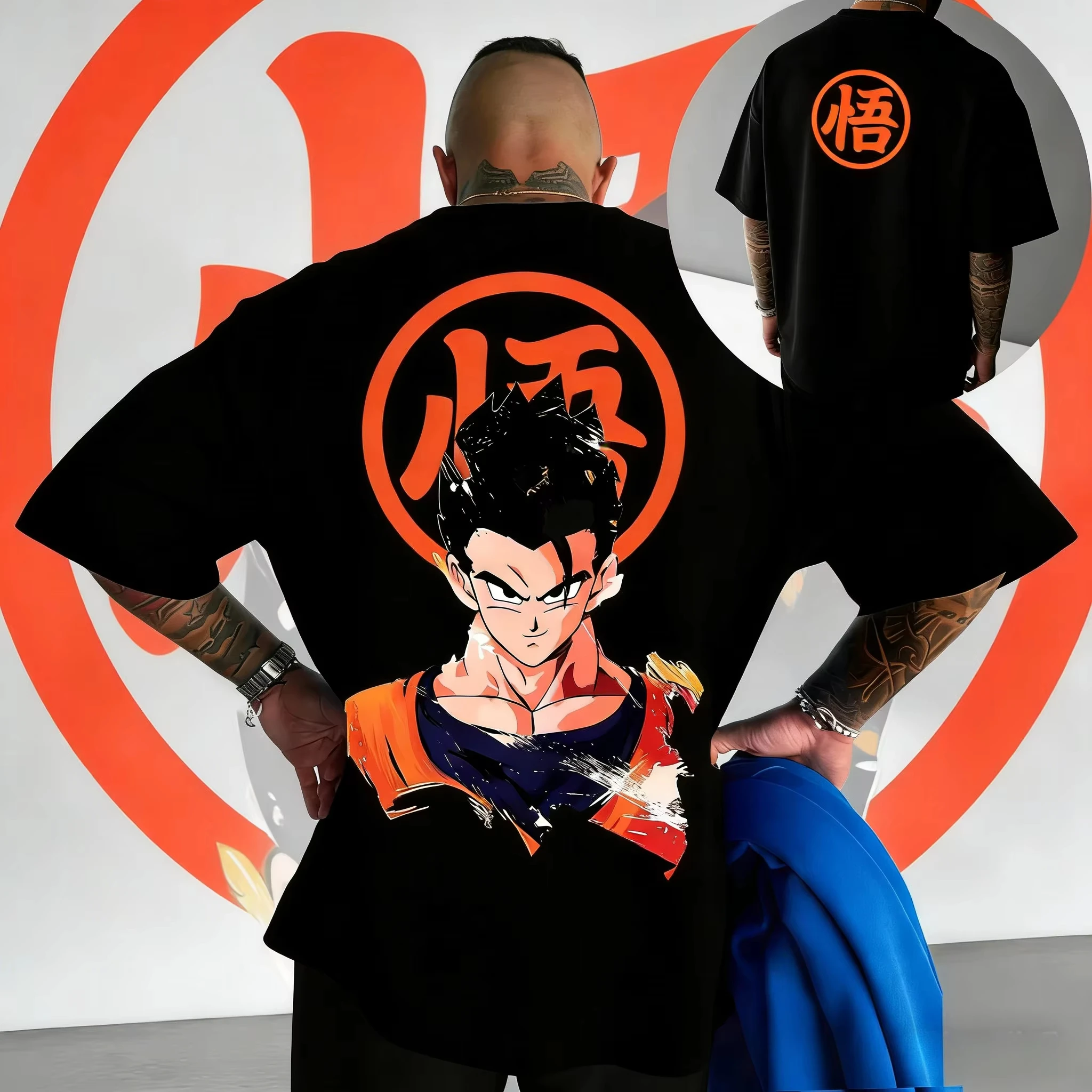 

Летняя футболка унисекс 2026 года в стиле ретро Dragon Ball из чистого хлопка с принтом Гохана, повседневная, для мужчин, женщин и детей, Y2K Ins