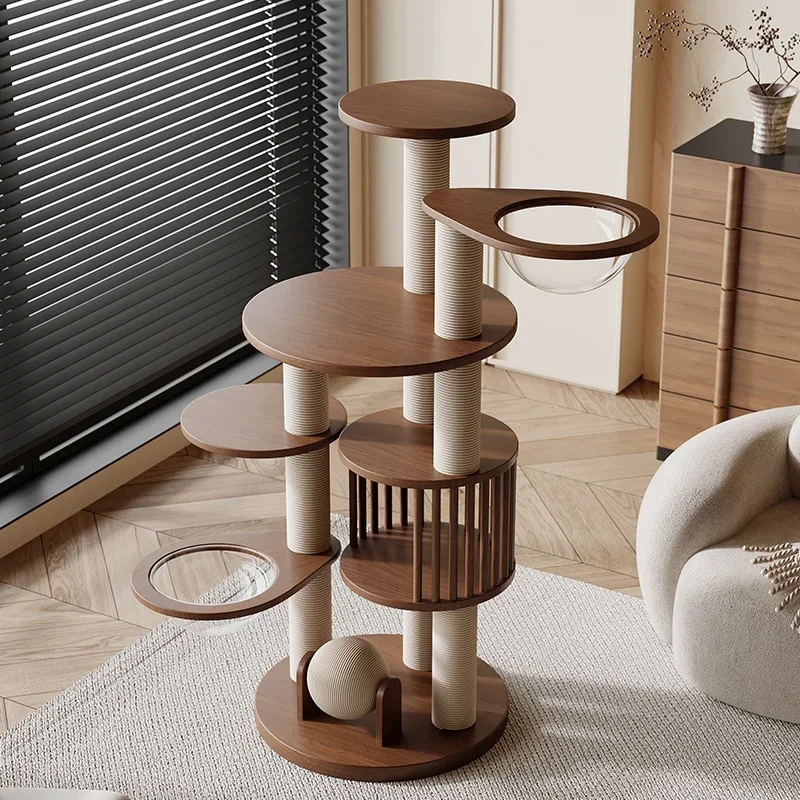 Solid wood large cat climbing frame, forest multi-space capsule integrated, household does not occupy an area for cats