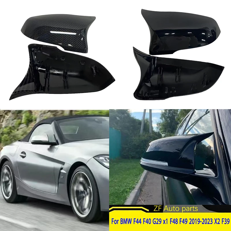 Carbon Fiber Look Black Rearview Mirror cover for BMW F44 F40 G29 2020+ F48 F49 F52 2019-2020 For X2 F39 Toyota Supra 2019-2020 