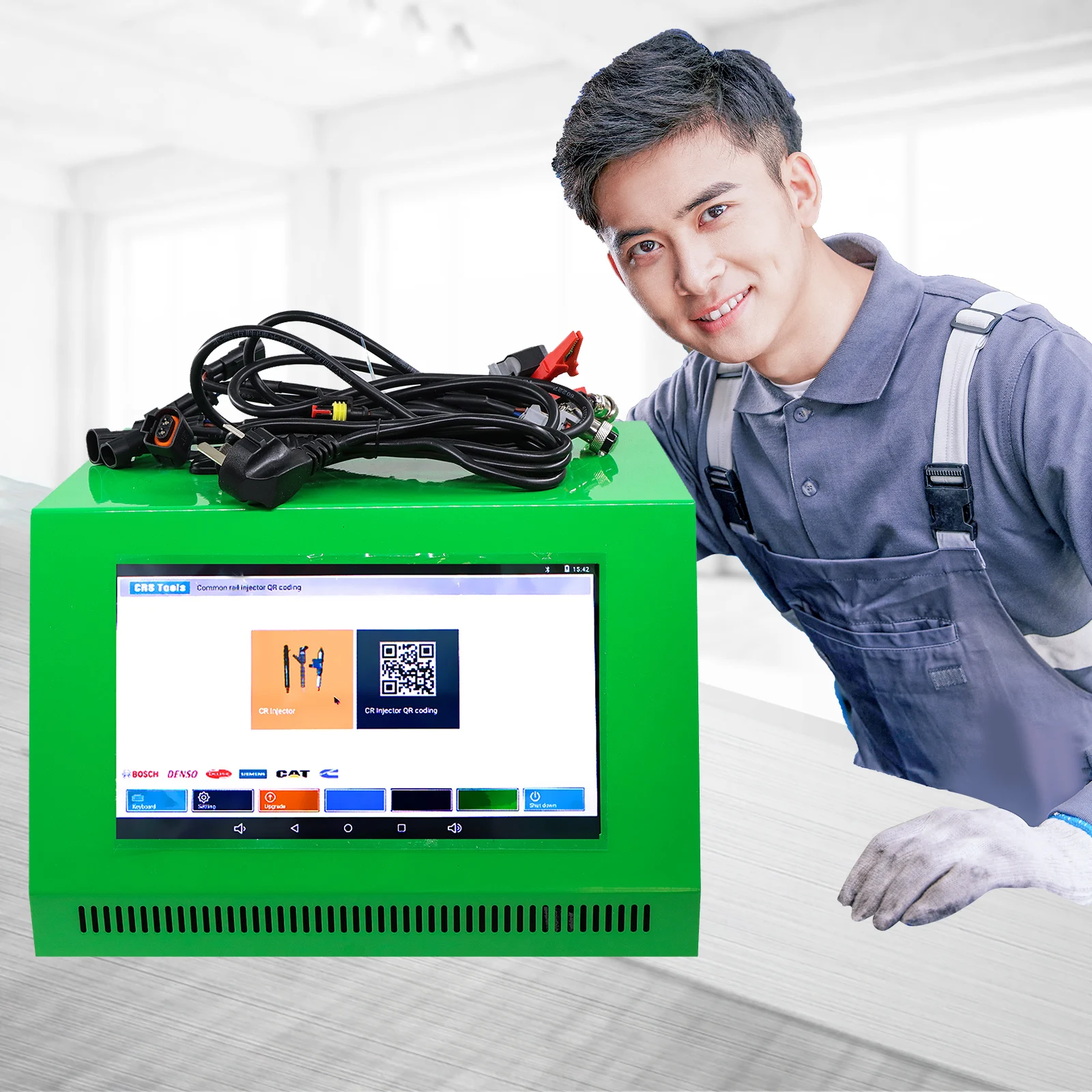 Picture 5: QR1000 common rail system tester drives injector to generate QR code generator.