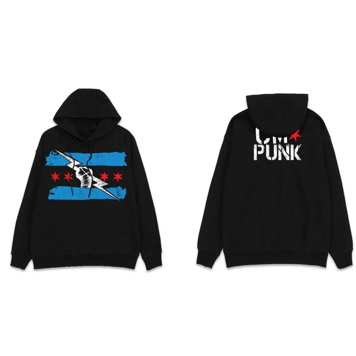 

American Wrestling New Printed Hooded Pullover Sweater Men and Women The Same CM PUNK Casual Loose Autumn and Winter Thermal Top