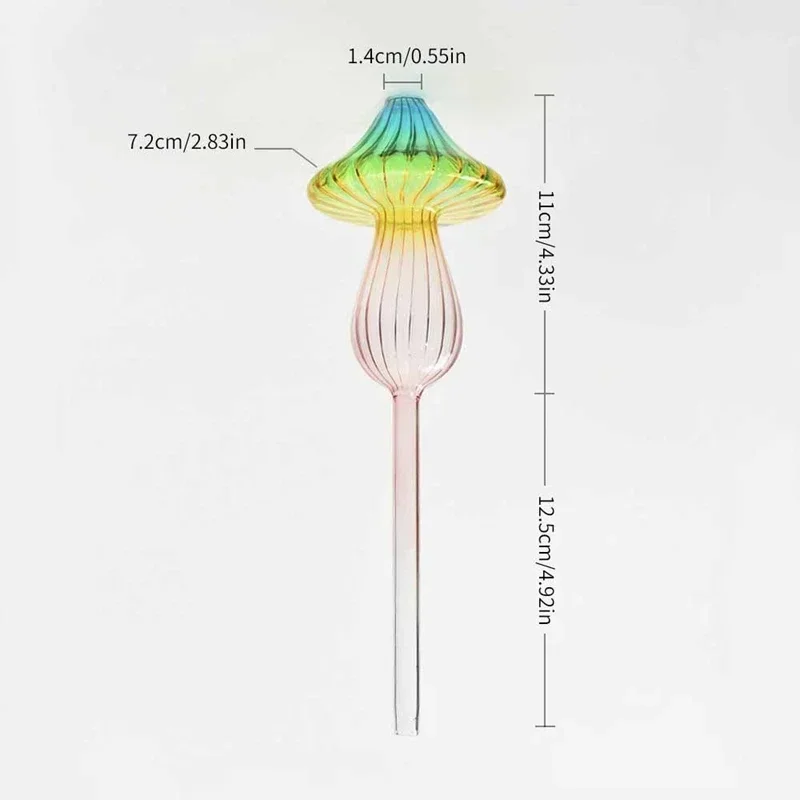 1PCS Glass Automatic Plant Watering Device Mushroom Shape Water Device Drip Irrigation System for Home Garden Flower Plants