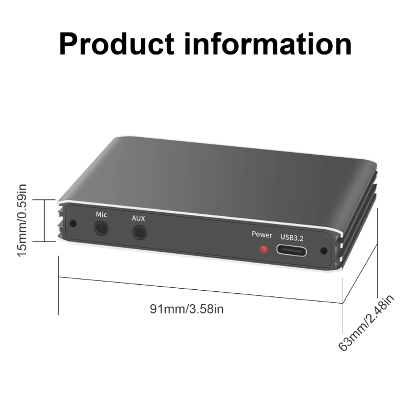 بطاقة التقاط الفيديو VG450 USB 4K60hz بطاقة تسجيل الفيديو مع دعم 4K60hz وواجهات USB 3.2 للاعبين