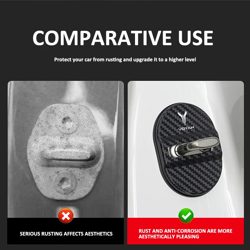 4 قطعة قفل باب السيارة الغطاء الواقي وسادة بلاستيكية مكافحة الصدأ كم اكسسوارات ل Voyah الحرة SUV I-لاند حالم 2021 2022 #5