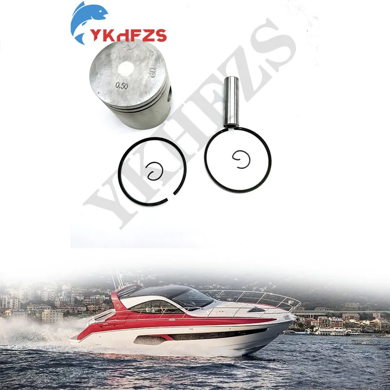 

6E7-11636-00 Piston Kit (0.50Mm O/s) for Yamaha Outboard Motor 2-stroke 9.9HP 13.5HP 15HP D56.5MM Parsun Hidea 6E7-11636