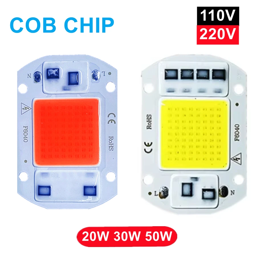 LED Grow COB Chip Phyto Lamp Full Spectrum 110V/220V 20W 30W 50W For Indoor Plant Seedling Grow and Flower Growth Lighting