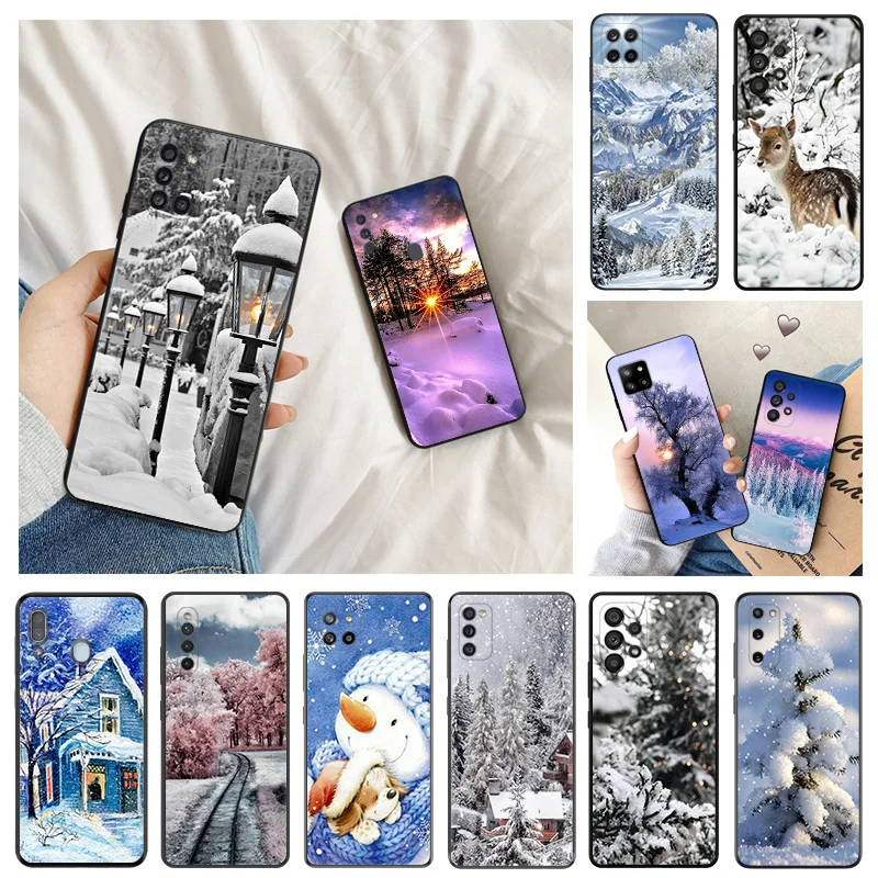 

Soft Case for Samsung A11 A12 A13 A14 A21 A22 A23 A24 A31 A32 A50 A70 A10 A20 A30 A40 A90 Winter Snow Ice Tree Phone Cases Cover