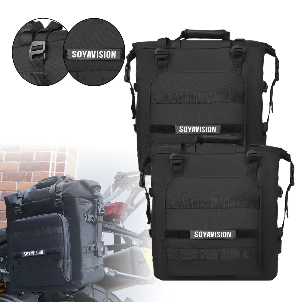 Quick Release Motorcycle Side Bag Waterproof Inside Universal Hook Saddle Bag Motorbike Luggage