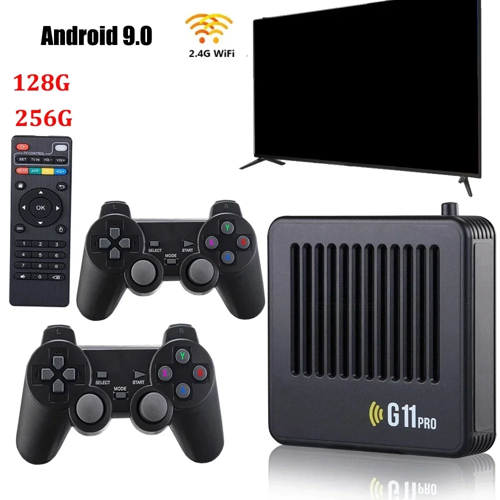 G11 Pro Retro Video Game Console Game Stick Gamepad 256G 4K HD TV 2.4G Wireless Double Controller support 60000+ Games