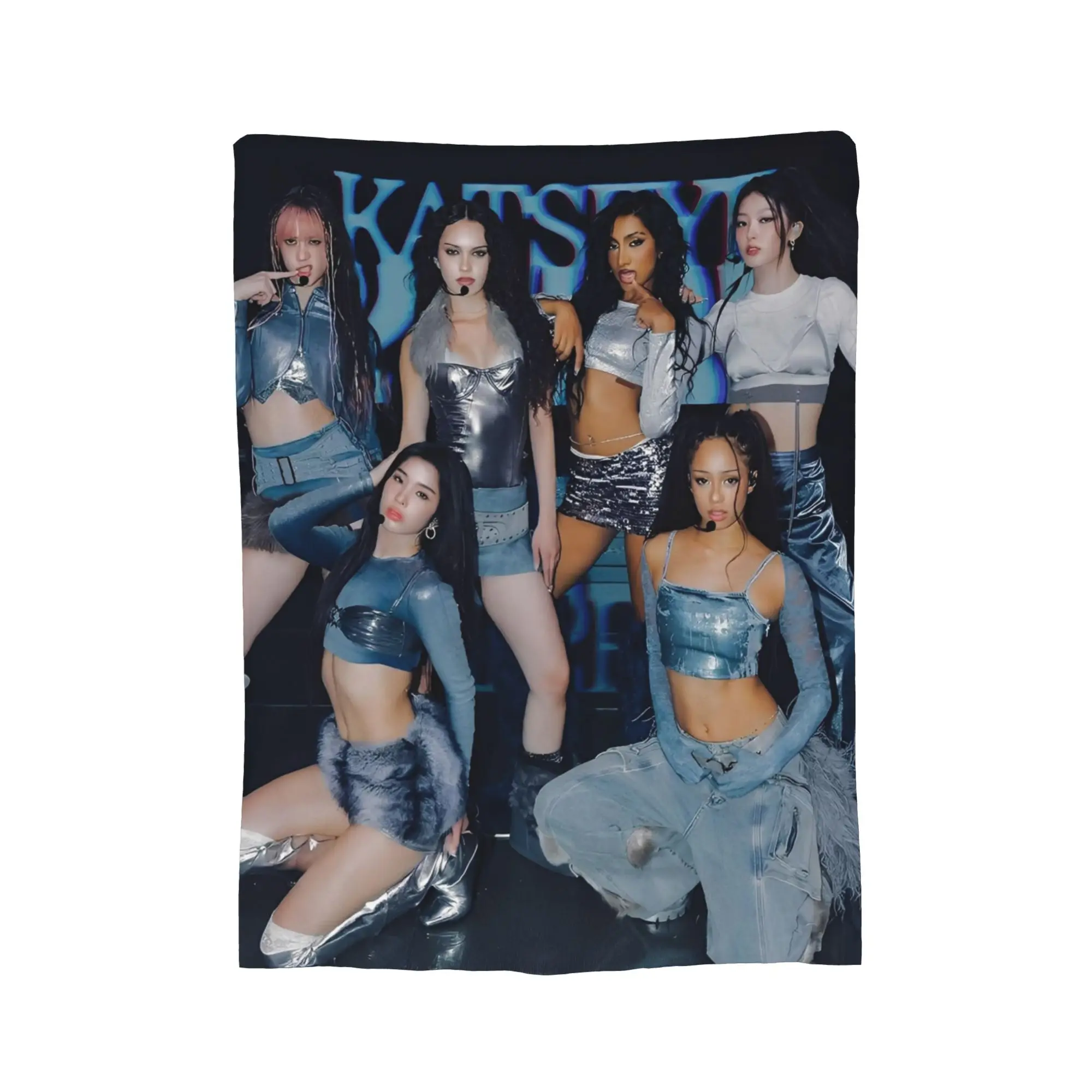 Katseye Members Kpop Fleece Blankets Gnarly Creative Throw Blanket for  Sofa Bedding Lounge 125*100cm Quilt