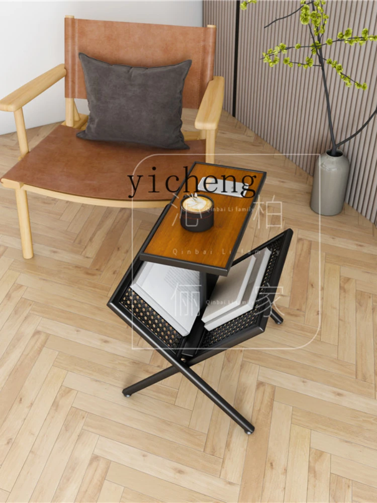 ZC Minimalist Rattan Corner Table Living Room Sofa Side Table Small Coffee Table Square Table Side Table