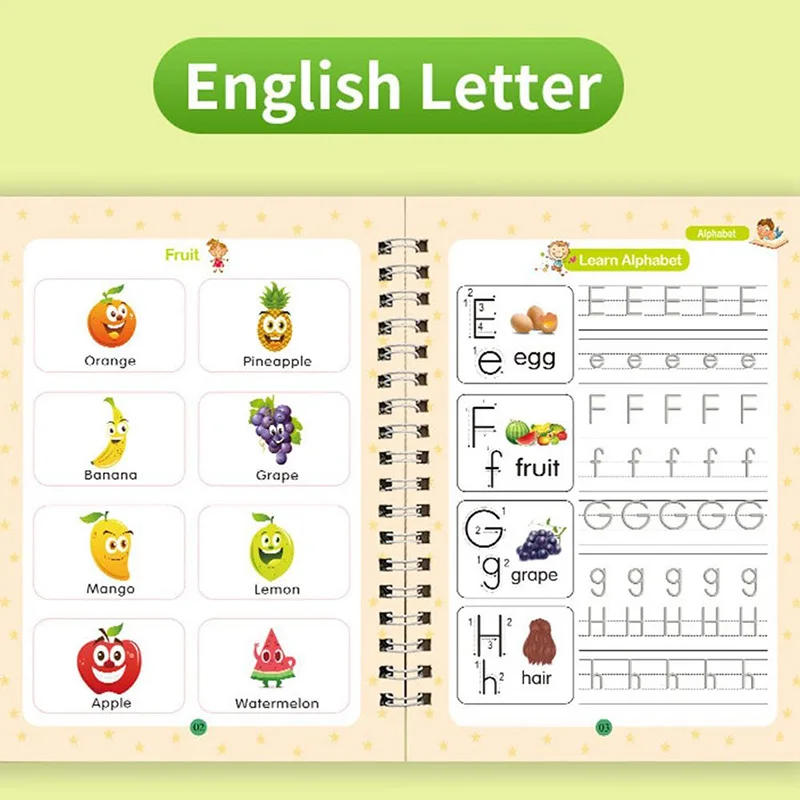 4 Pcs Tiny Thinkers Tracetrek Workbook Magic Grooved Practice Copybook Reusable Preschool Workbooks Pen Control Training Libros