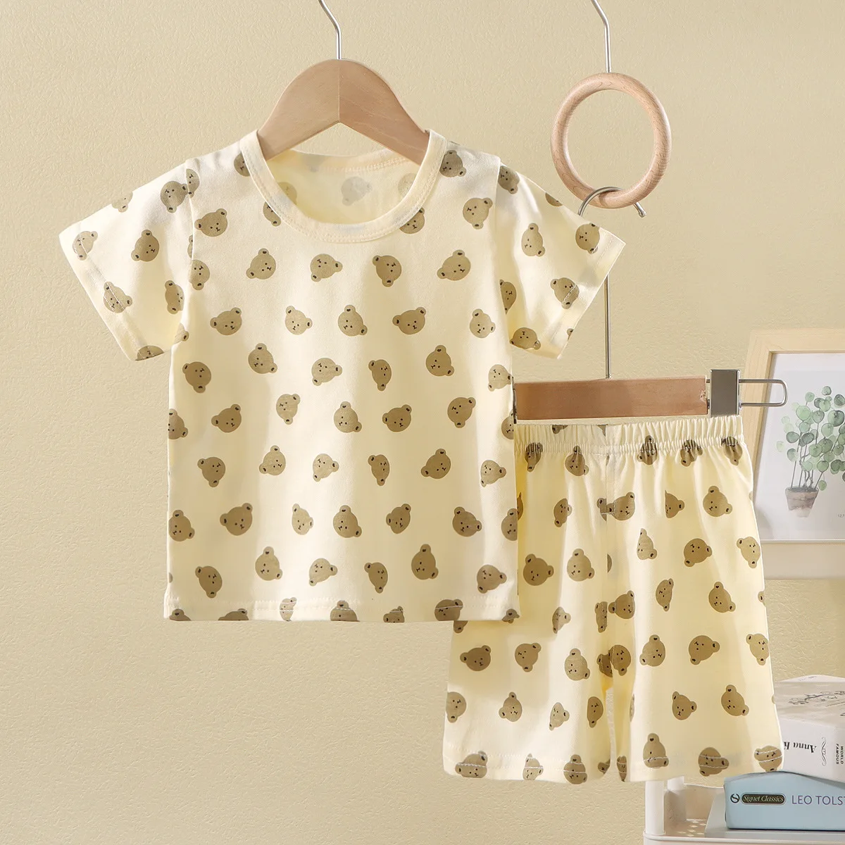 2PCS/Set Summer Kids Pajamas Set Cotton Animal Print Baby Girls Boy Sleeping Suit Casual Loose Clothes