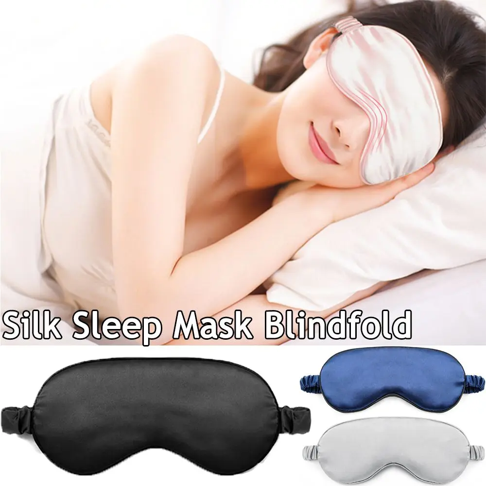 Nap Travel Smooth Silk Eye Patch Double-Side Shading Health Care Bandage Sleep Eye Mask Blindfold Night Eyeshade Eye Cover