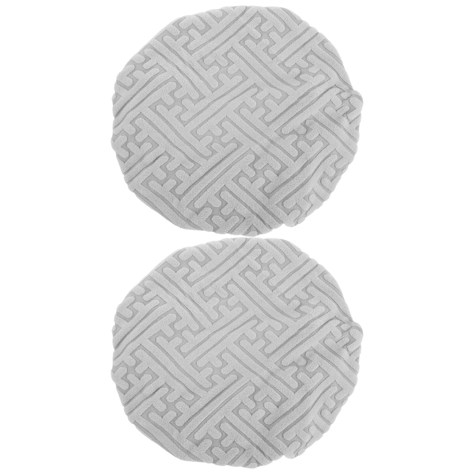 

2pcs Round Chair Seat Covers 37-48Cm Grey Elastic Stretch Bar Stool Protector Dining Room Kitchen Cushion Slipcover For Home