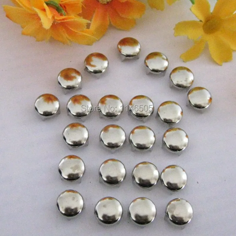 100PCs Silver Tone Round Spike Rivet Studs Spots 10mm Rivet Spike Stud Punk Leather craft DIY craft Accessories lywj-0013