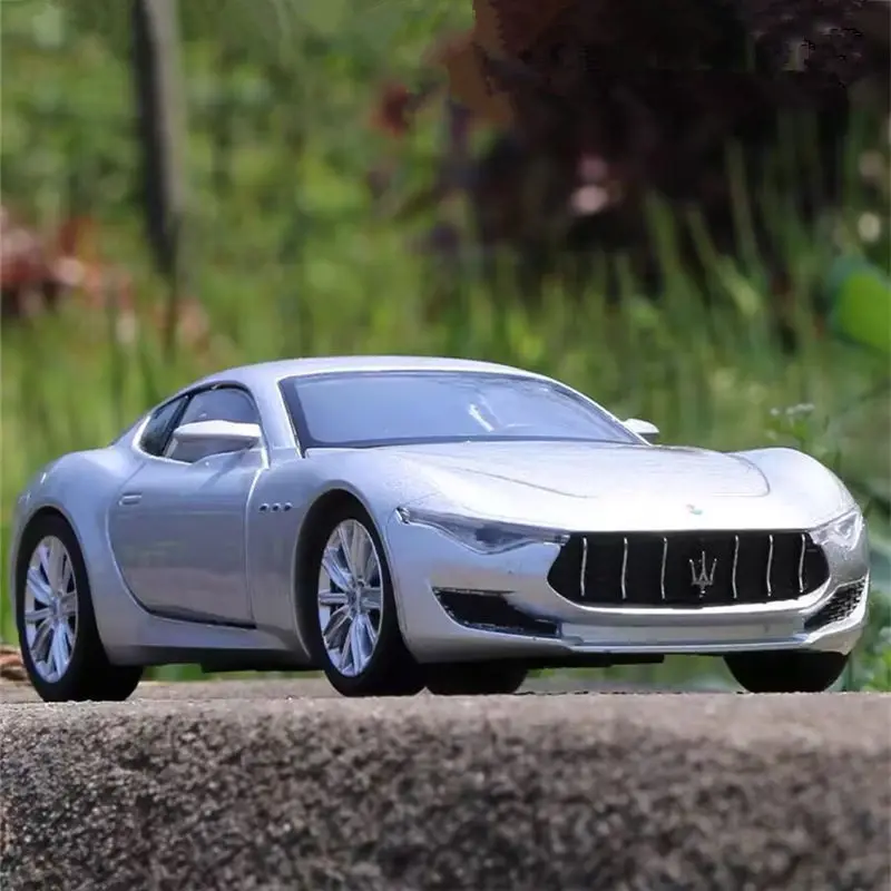 1:32 Maserati Alfieri Coupe Alloy Sports Car Model Simulation Diecast Metal Toy Vehicles Car Model Sound and Light Children Gift