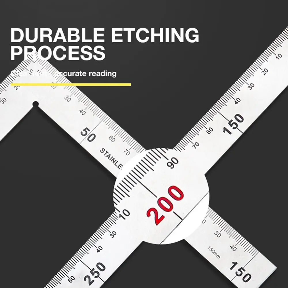 Double Sided Scale Angle Square Ruler Measuring Tool 30/50CM Right Angle Gauge Stainless Steel 90 Degree Turning Ruler