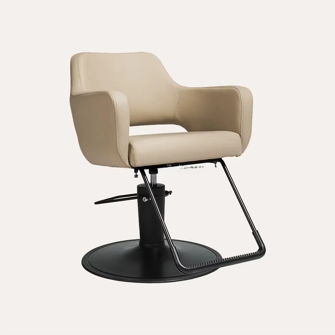 Modern luxury curved salon styling chair professional hydraulic barber chair 360 degree rotating hair salon furniture