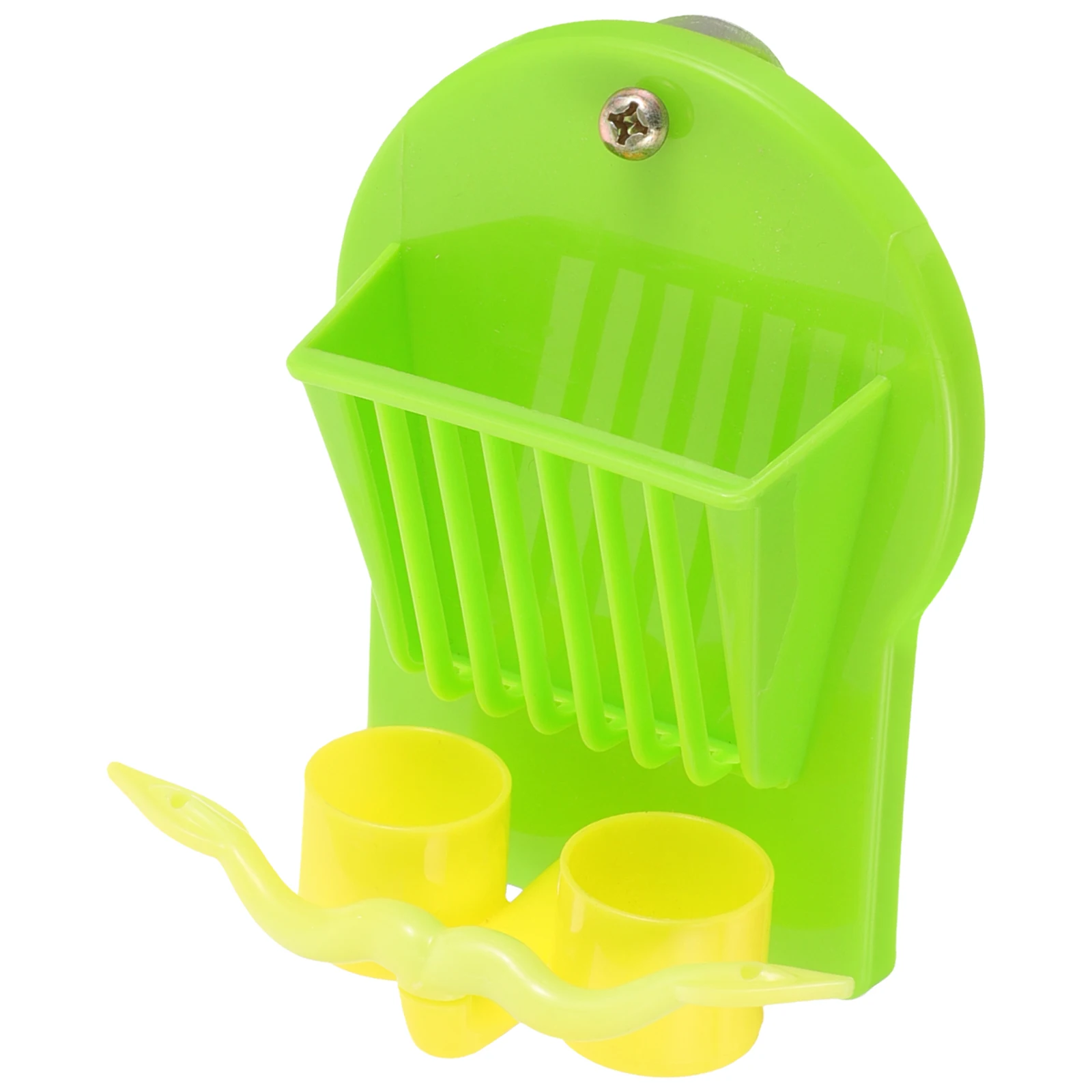 

Plastic Bird Feeder Cage Light Green Sturdy Parrot Vegetable Easy Clean Fruit St Container Pet Rabbit Hamster Food Cup