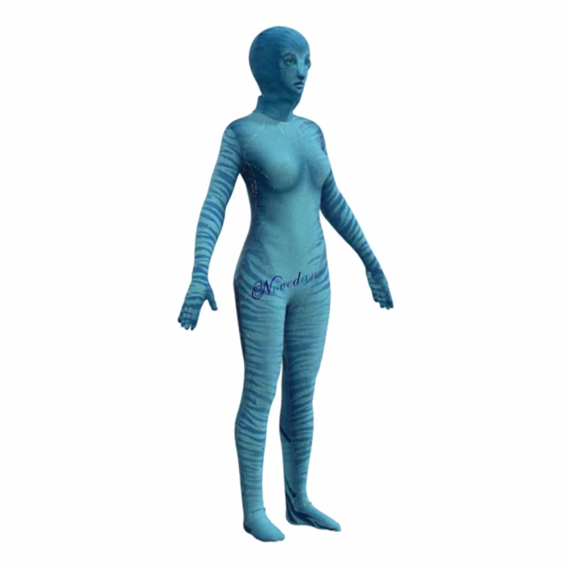 Film Avatar Cosplay Kostüm Jake Sully Neytiri Spandex Zentai Anzug Battle Bodysuit Overall Schwanz Halloween Kostüm Frauen Mädchen