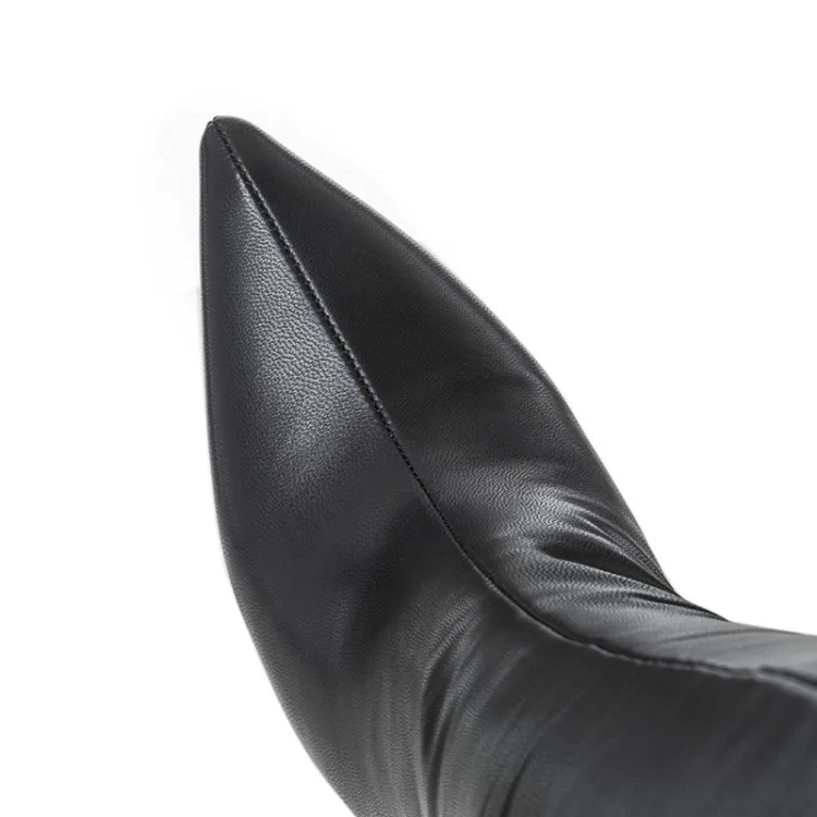 Women Boots Over Knee Back Zip Female Shoes Luxury Designer Zipper Over-the-Knee Leather Ladies Fashion Pointy Rubber High Heel