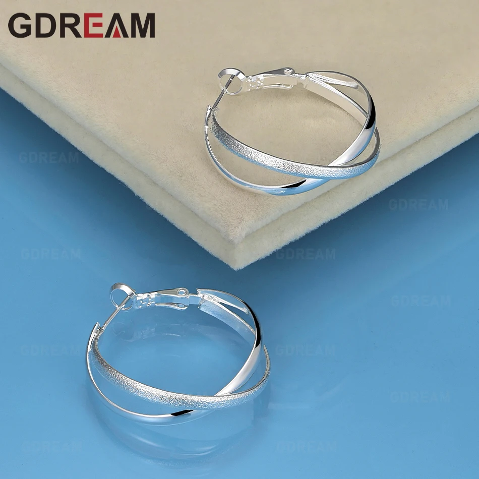 

GDREAM 925 Sterling Silver Cross X Shape Earrings Small Fresh Design Women'S Engagement Jewelry