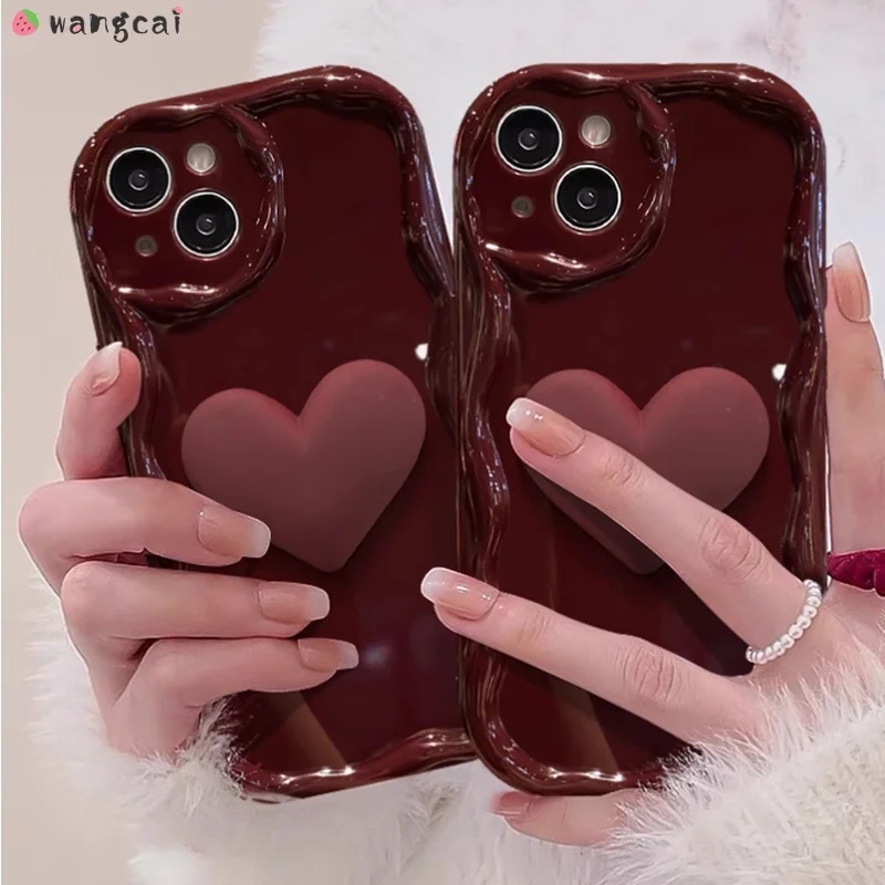 For Vivo V29 V27 V25 V23 V20 Pro V21 4G 5G V27e V23e V21s V17 Neo Phone Case Stereo Love Heart  Autumn Winter Cute Cases