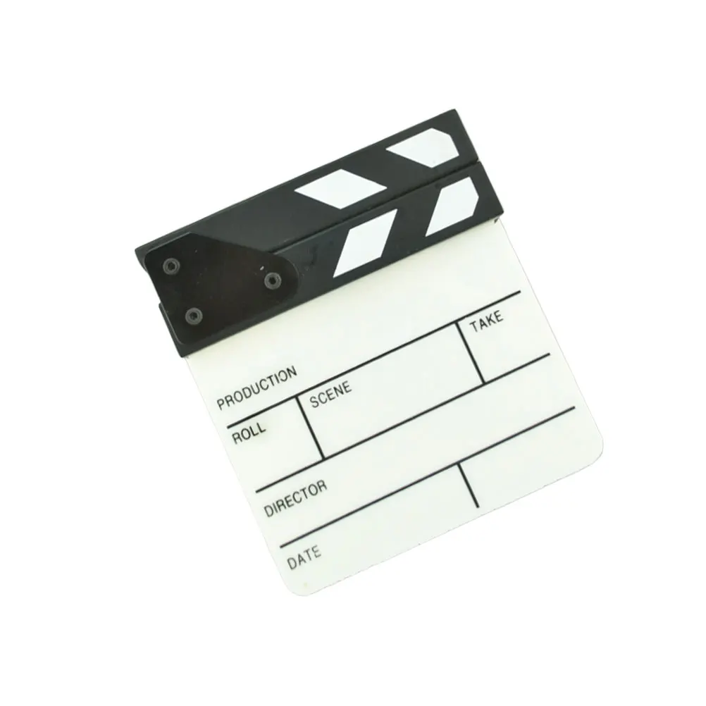 1Pcs English Version Film Clapperboard Professional Acting Clapper Acrylic Clap-Stick for Use Clapper