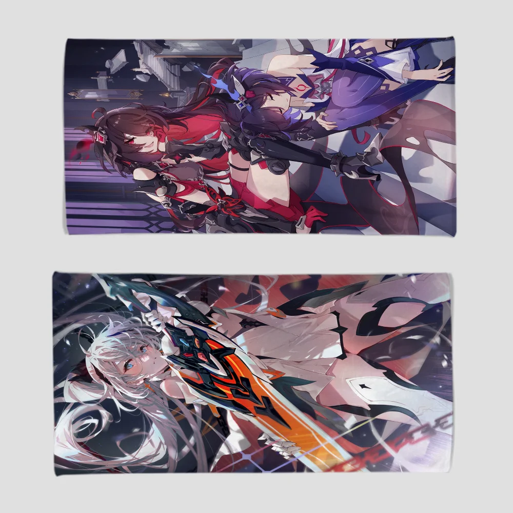 

H-Honkai Impact 3-е полотенце, впитывающее быстросохнущее мягкое полотенце для йоги, плавания, курорта, альпинизма, пляжное полотенце