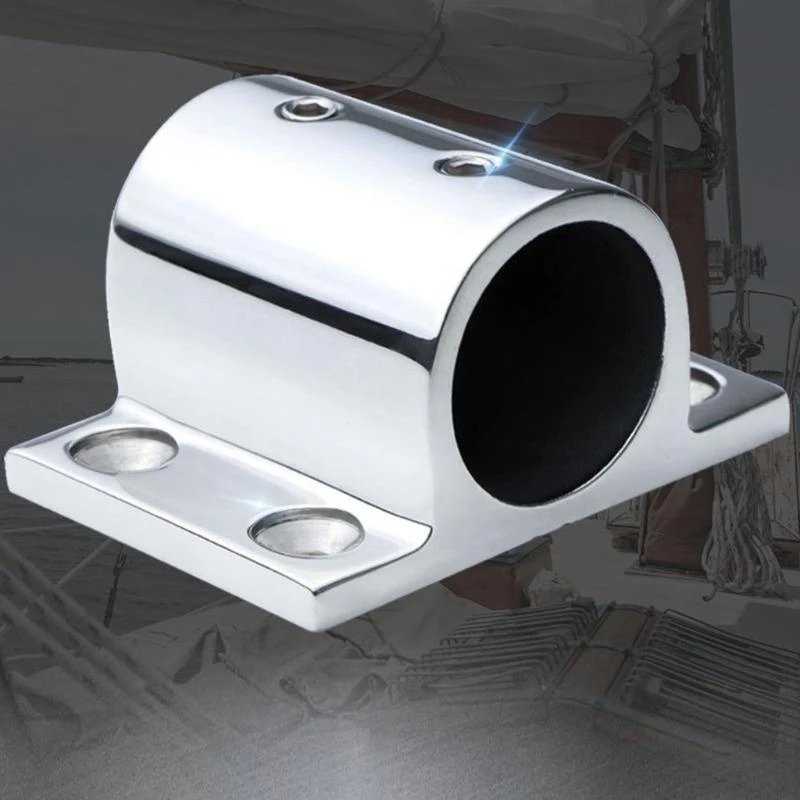 Corrosion Resistant Stainless Steel Square Tube Base Holder Rack Support for Secure Boat Marine Yacht Railing Attachment