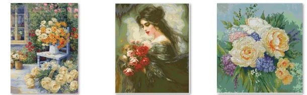 

Наборы для вышивания крестиком, нитки для вышивания на ткани Аида, набор для вышивания -Розовый сад 41-52