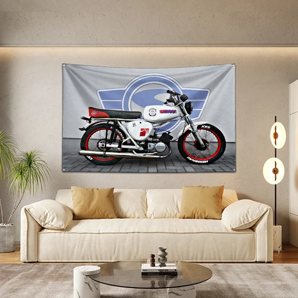 60x90cm simsons motorcycle Flag Polyester Digital Printing Banner for Garage Wall Art Out Door Decoration