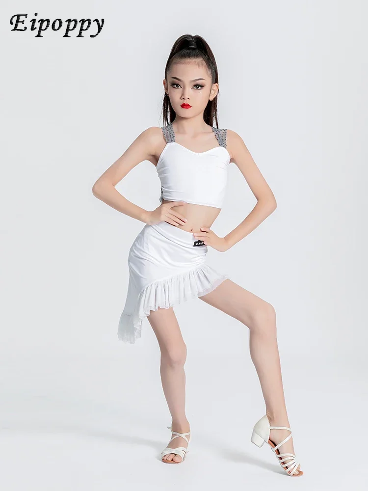 女の子のラタンダンススカート、子供の運動服、競技パフォーマンス