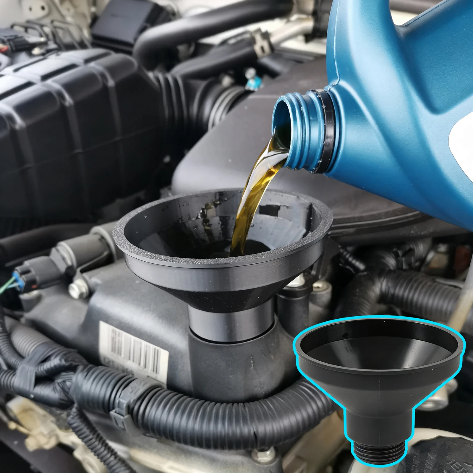 Spill-Proof Threaded Engine Oil Funnel Filler for Toyota Corolla Camry RAV4 Yaris Echo Sienna Tacoma Spill Proof Oil Change Tool