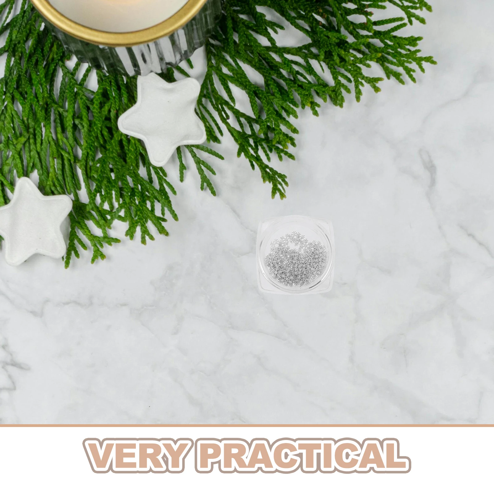 6 صناديق صغيرة ندفة الثلج مسمار السحر الأبيض بريق الترتر Diy بها بنفسك مانيكير الحرفية ديكور الثلج الصغيرة زين مانيكير العرض #5