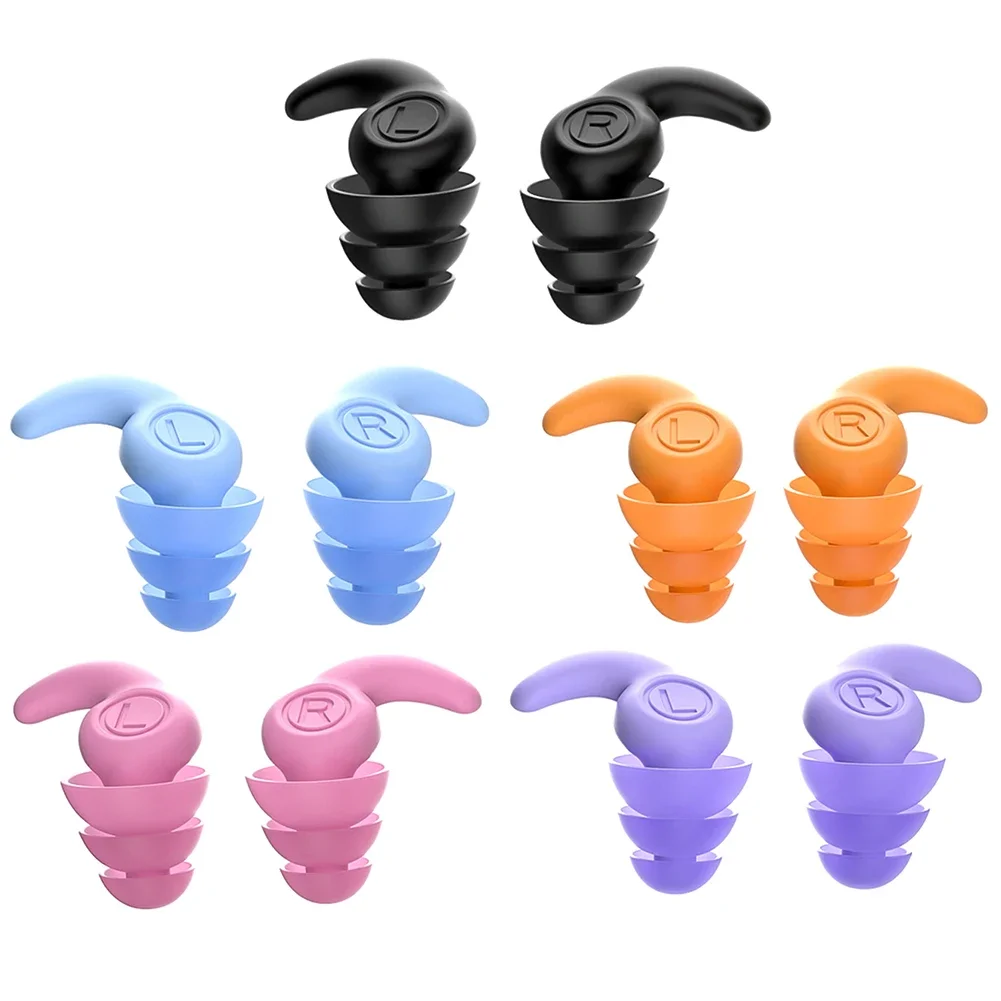 3 Layers Earplugs Sound Insulation Waterproof Sleep Noise Ear Plug Canceling Noise Reduction Soundproof Sports Swimming Supplies