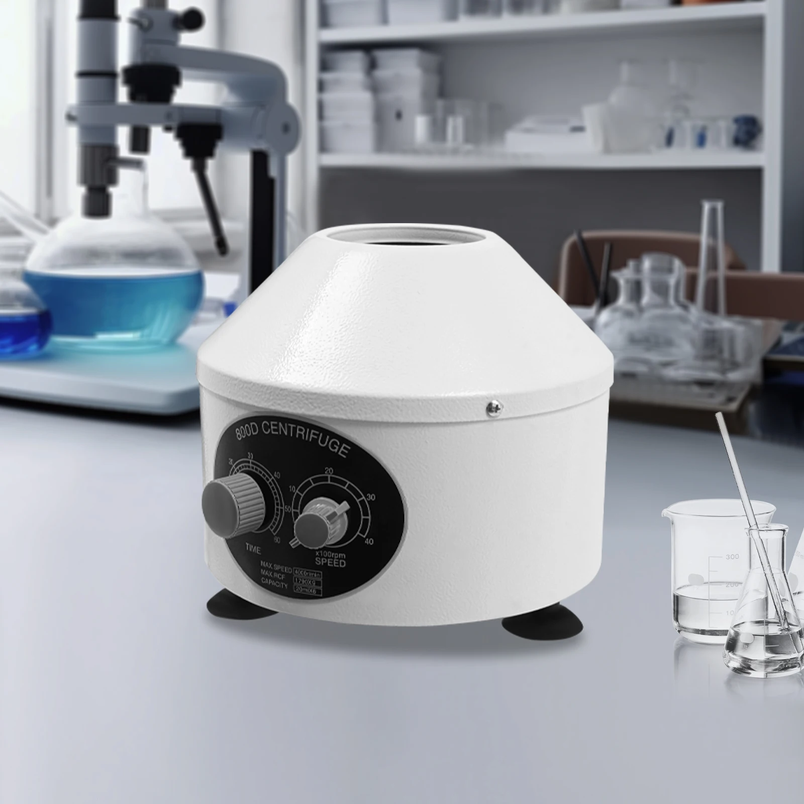 Image of 25-W-Desktop-Elektrozentrifuge, EU-Standard-Laborzentrifuge mit Timer und Geschwindigkeitsregelung für wissenschaftliche Forschung und Tests