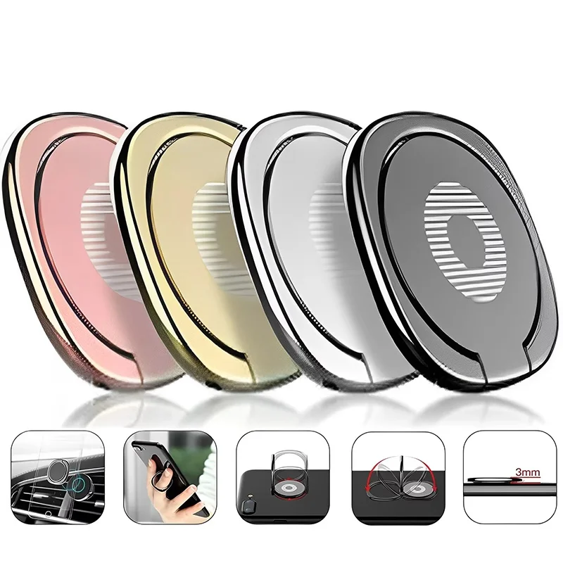 360 Degree Rotaing Finger Ring Holder Metal Phone Stand Mount Smartphone Holder For iPhone Sangsung Xiaomi Huawei Mobile Phone